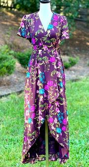 Belle Vere maxi wrap floral dress size Xs NWOT