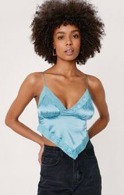 Satin Lace Trim Top