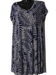 Cynthia Rowley Dress 1X palm print