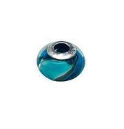Rl .925 Sterling Silver Murano Glass Bead Charm Made In Italy