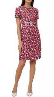 HOBBS LONDON Livia Ladder-Inset Floral Print Dress