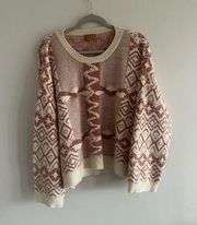 POL L Pink Crew Neck Velvet Sweater