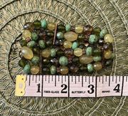 Cookie Lee multi colored green acrylic beaded bracelet super cute & stylish GUC