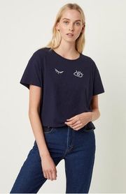NWT French Connection WINK CROP GRAPHIC T-SHIRT