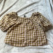 Universal Thread Plaid Peasant Top