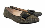 Vince Camuto Womens 5.5M Rowley Bow Tie Animal Print Leather Flats