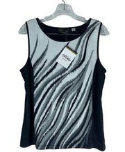 Bob Mackie Artsy Printed Tank Top Black Gray Size S