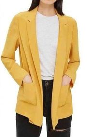 NWT Topshop Womens Open Front Oversized Boyfriend Blazer Size 8 Mustard Yellow