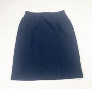 Rafaella Womens sz 6 Skirt Solid Navy Blue Zip Up Knee Length Pencil Career Work