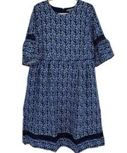 JESSICA LONDON BLUE FLORAL DESIGN EYELETS DRESS SIZE 16W
