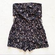 Tart collections strapless lace black shorts romper jumpsuit size S NWT