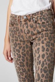 Blank NYC The Reade Crop Skinny Jeans Leopard Animal Print Brown Denim