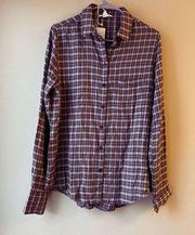 Beach Lunch Lounge Whitney Button Up Shirt in Red Pear Size Medium