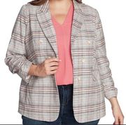 1. State Cassia Pink, Yellow & Black Plaid Double Breasted Blazer Size XL