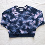 Champion Purple And Dark Blue Tie Dye Crewneck