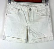 White Malibu Mid-rise Denim Shorts Size 27