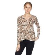 William Rast Gryphon Animal Print Peplum Blouse