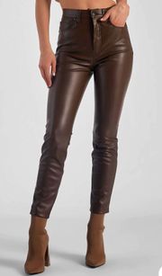 Straight Leg Leather Pants