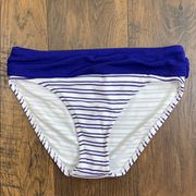 Tommy Bahama Textured Striped Blue/White Bikini Bottom