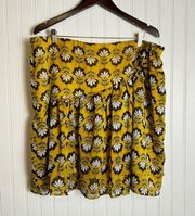 Eloquii yellow floral lined flirty skirt size 18