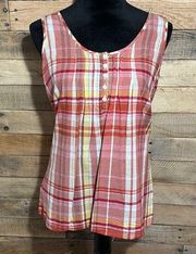 Eddie Bauer Women’s Lightweight Plaid Sleeveless Tank Top