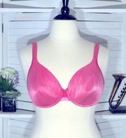 Vanity Fair hot pink underwire firm support plus size bra sz 39D