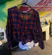 plaid frilly top
