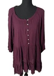 Aerie American Eagle Peasant Babydoll Nightie Small Women’s Purple EUC 9373.