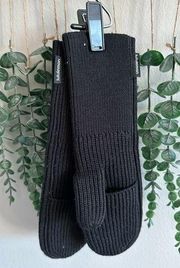 Lululemon Black Ribbed Merino Wool-Blend Knit Mittens Size XS/S