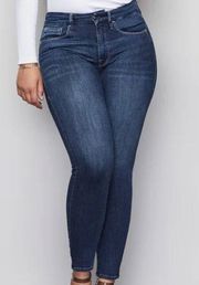 Good American Good Legs Crop Blue 260 High Rise Skinny Leg Jeans