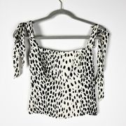 Reformation Ellora Crepe Cheetah Leopard Animal Print Pattern Smocked Tank Top 2