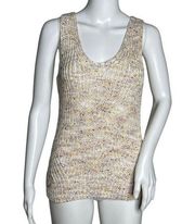 Loft Sweater Womens Small Petite Tank Multicolor Speckle Knit Sleeveless Chunky