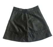 Rewash Micro Mini Skirt Black Vegan Leather A-line Front Zipper Detail Size XS