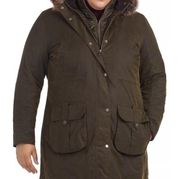 BARBOUR Women's Homeswood Wax Plus Trimmed Parka Olive