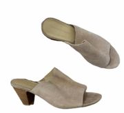 Adrienne Vittadini womens tan suade mules size 10M