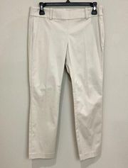 Ann Taylor Khaki Ankle Pant Flat Front Side Zip Sz 2P petite New Business Casual