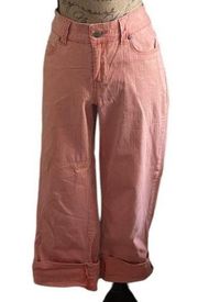 Vintage NY&CO Capri Pants Coral Cuffed Stretchy Women Peddle Pusher Women Y2K