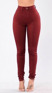 Red Burgundy Plum Maroon  Skinny Jeans (Size 5)