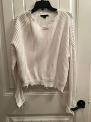 Sweaters | Euc Women's  Cropped Distressed Knit Sweater