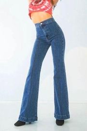 Revice Flare Jeans Size 28 Blue Wash Rollergirl Seamed High Rise Retro