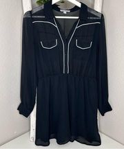 Cotton On Sheer contrast piping Dress * Black * Small