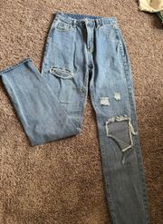 Wide Leg Cut Out Jeans