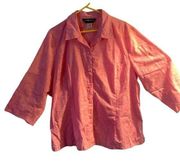 Pre Owned Women’s Sag Harbor Pink Floral Button Up Shirt Sz 22W