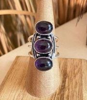 Amethyst Gemstone Sterling Silver Handmade Ring Size 7