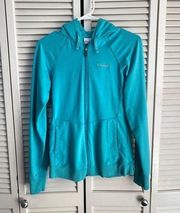 Columbia  Bright Teal Zip Up Jacket Cotton Hoodie Small