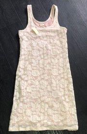 Aerie Bohemian Cottagecore Dress Women's Small Cream Lace Form Fitting New