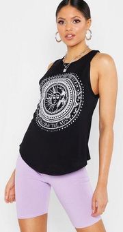 Tall Sun and Moon printed tank