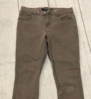 Express tan brown denim cropped jeans