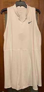 Nike Women PLUS White NikeCourt Dri-FIT Victory Tennis Sport Dress NWT 1X