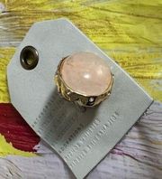 NWT  embellished stone cocktail ring rose 6 gold plated